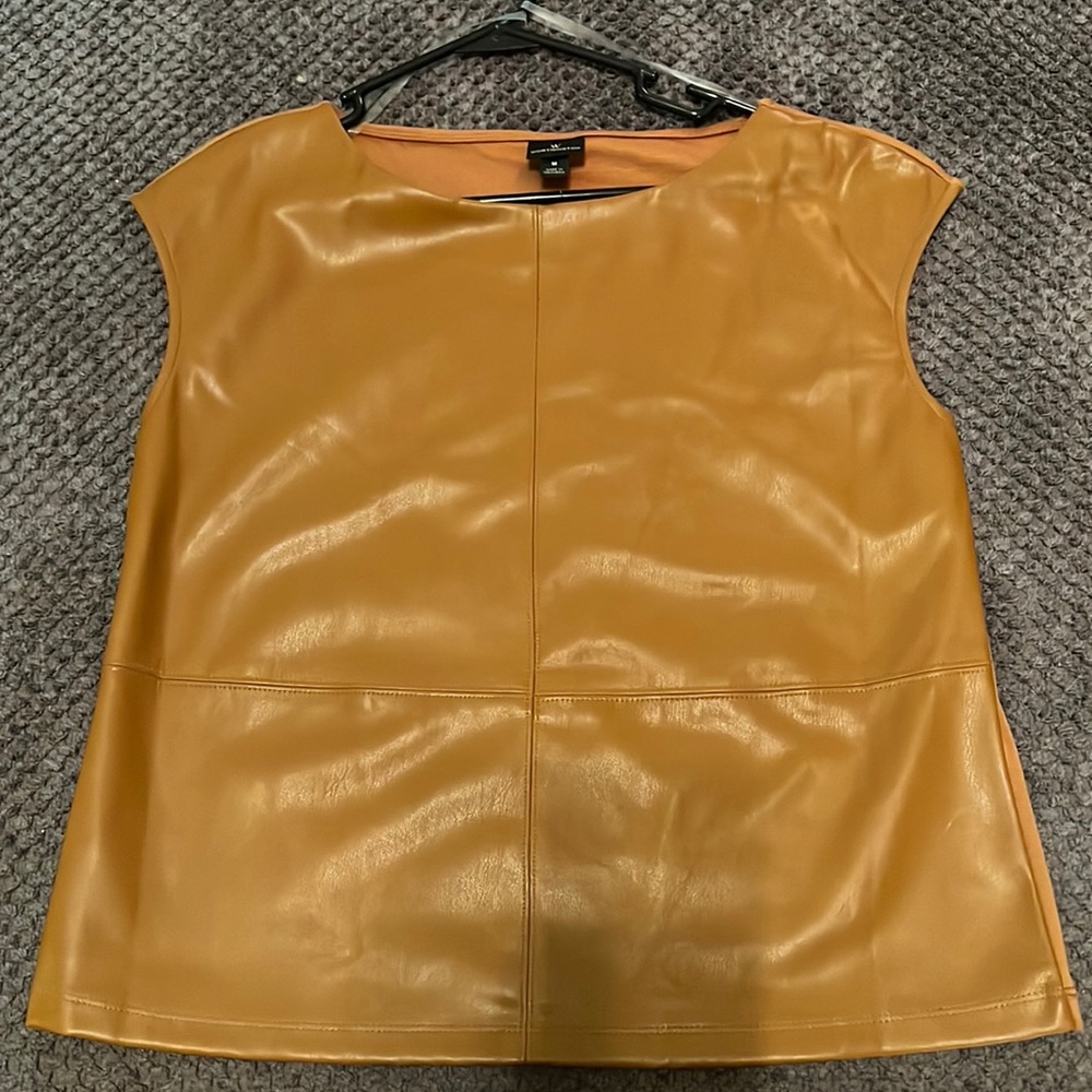 Faux leather Front top